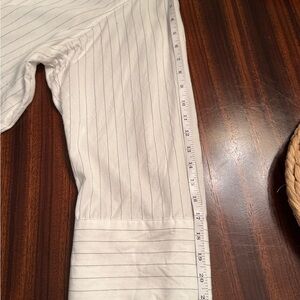 H&M Black/White Oversized Pinstripe Button-Down Shirt Wide Cuffs Size L EUC